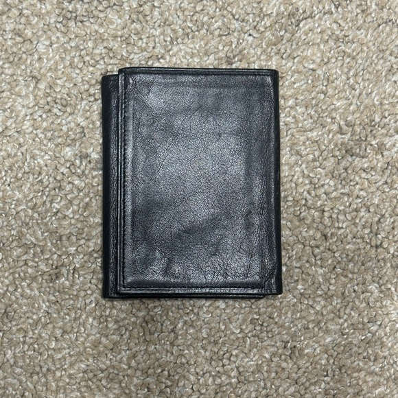 Rolfs Other - Rolfs Black Leather Cowhide Tri-Fold Wallet with ID Window